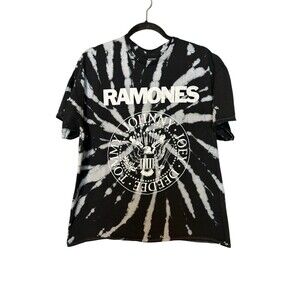 Ramones Grunge Punk Bleach Tie Dye Band Tee Streetwear Y2K